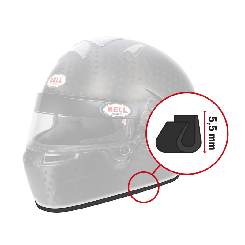 RUBBER BASE TRIM FOR BELL HELMETS – 1.7M – 5,5MM